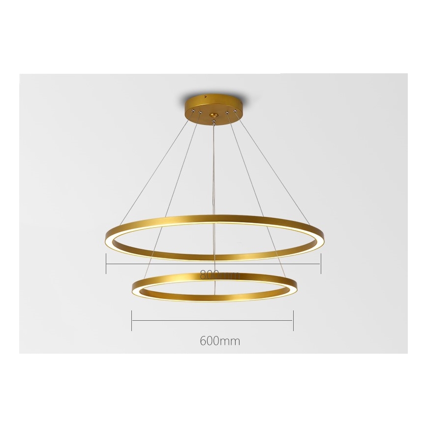 Immax NEO 07159-G80-60 - LED Aptumšojama lustra ar auklu FINO LED/93W/230V Tuya zelta + tālvadības pults