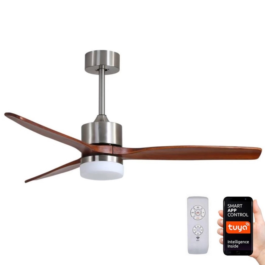 Immax NEO 07165-S - LED Griestu ventilators ELEGANTE LED/18W/230V ozols Wi-Fi Tuya + tālvadības pults
