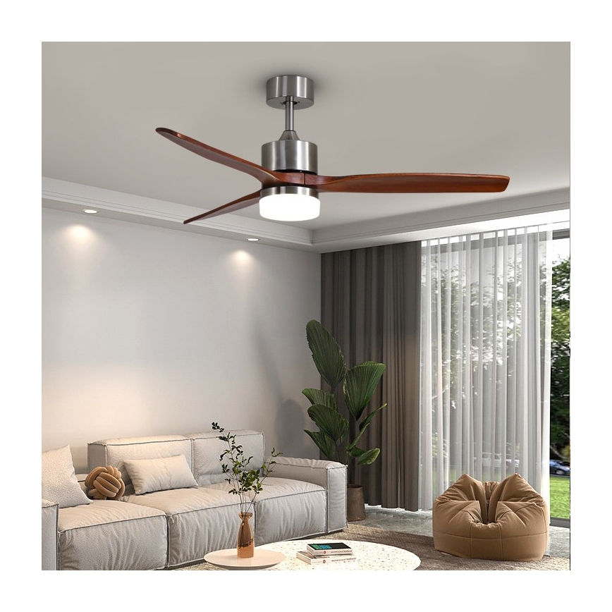 Immax NEO 07165-S - LED Griestu ventilators ELEGANTE LED/18W/230V ozols Wi-Fi Tuya + tālvadības pults