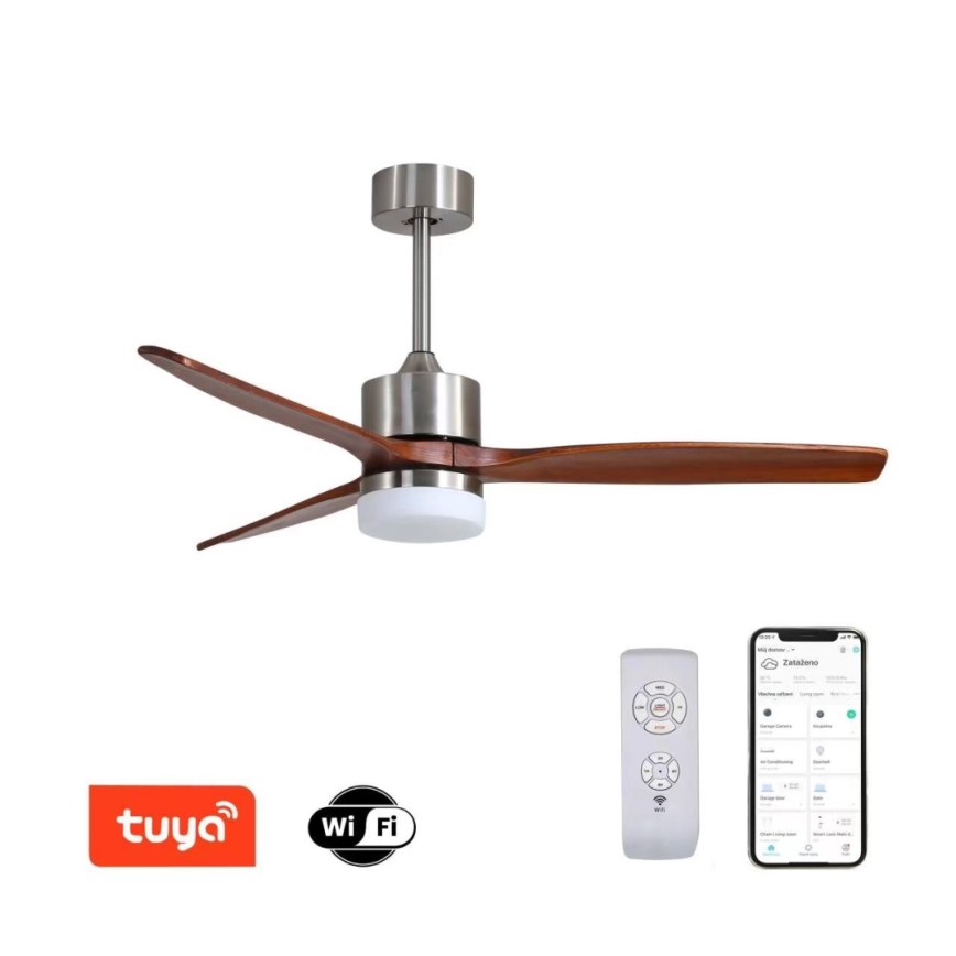 Immax NEO 07165-S - LED Griestu ventilators ELEGANTE LED/18W/230V ozols Wi-Fi Tuya + tālvadības pults