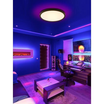 Immax NEO 07166-B40 - LED RGB+CCT Aptumšojama griestu lampa NEO LITE TUDO LED/50W/230V Wi-Fi Tuya melna + tālvadības pults