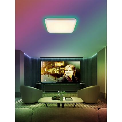 Immax NEO 07168-W40 - LED RGB+CCT Aptumšojama griestu lampa NEO LITE TUDO LED/50W/230V Wi-Fi Tuya balta + tālvadības pults