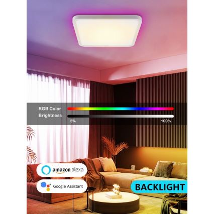 Immax NEO 07168-W40 - LED RGB+CCT Aptumšojama griestu lampa NEO LITE TUDO LED/50W/230V Wi-Fi Tuya balta + tālvadības pults