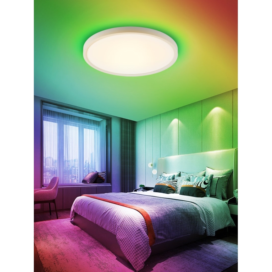 Immax NEO 07169-W60 - LED RGB+CCT Aptumšojama griestu lampa NEO LITE TUDO 65W/230V 2700-6500K Wi-Fi Tuya + tālvadības pults balta