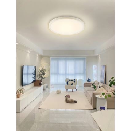Immax NEO 07169-W60 - LED RGB+CCT Aptumšojama griestu lampa NEO LITE TUDO 65W/230V 2700-6500K Wi-Fi Tuya + tālvadības pults balta