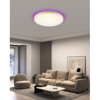 Immax NEO 07169-W60 - LED RGB+CCT Aptumšojama griestu lampa NEO LITE TUDO 65W/230V 2700-6500K Wi-Fi Tuya + tālvadības pults balta