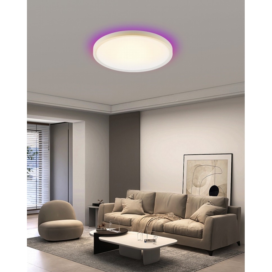 Immax NEO 07169-W60 - LED RGB+CCT Aptumšojama griestu lampa NEO LITE TUDO 65W/230V 2700-6500K Wi-Fi Tuya + tālvadības pults balta
