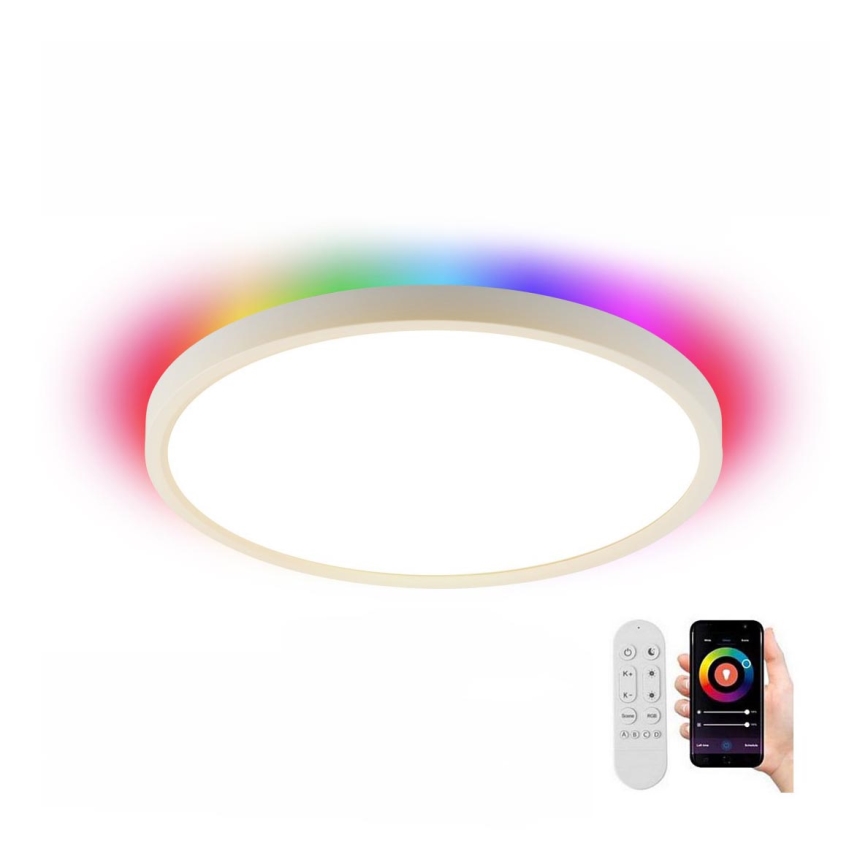 Immax NEO 07169-W60 - LED RGB+CCT Aptumšojama griestu lampa NEO LITE TUDO 65W/230V 2700-6500K Wi-Fi Tuya + tālvadības pults balta
