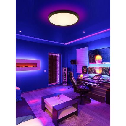 Immax NEO 07170-B60 - LED RGB+CCT Aptumšojama griestu lampa NEO LITE TUDO LED/65W/230V 2700-6500K Wi-Fi Tuya melna + tālvadības pults