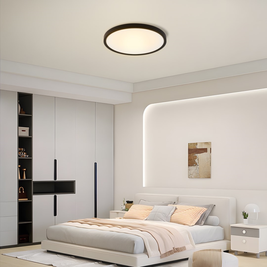 Immax NEO 07170-B60 - LED RGB+CCT Aptumšojama griestu lampa NEO LITE TUDO LED/65W/230V 2700-6500K Wi-Fi Tuya melna + tālvadības pults