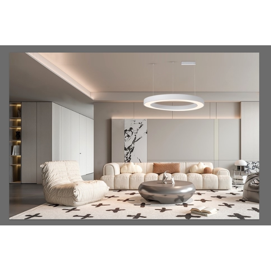 Immax NEO 07214L - LED Aptumšojama lustra ar auklu PASTEL LED/68W/230V 2700-6500K balta 95 cm Tuya + tālvadības pults