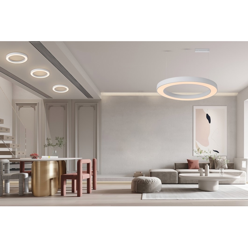 Immax NEO 07214L - LED Aptumšojama lustra ar auklu PASTEL LED/68W/230V 2700-6500K balta 95 cm Tuya + tālvadības pults