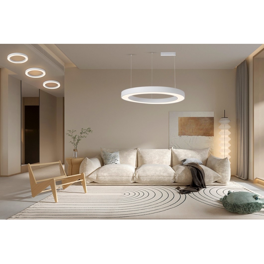 Immax NEO 07214L - LED Aptumšojama lustra ar auklu PASTEL LED/68W/230V 2700-6500K balta 95 cm Tuya + tālvadības pults