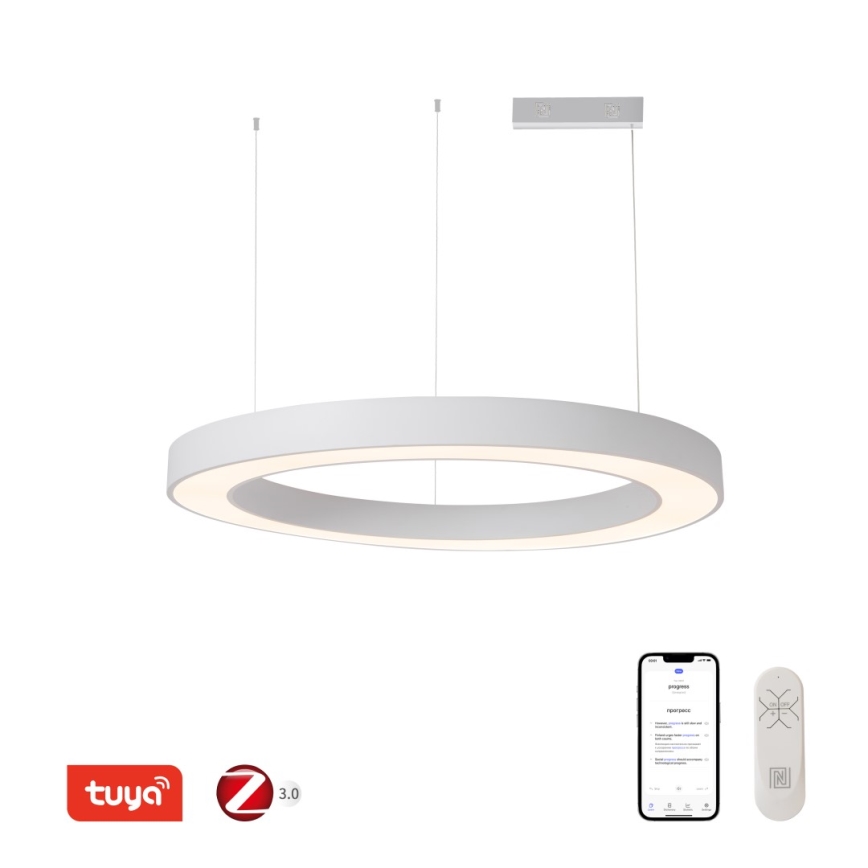 Immax NEO 07214L - LED Aptumšojama lustra ar auklu PASTEL LED/68W/230V 2700-6500K balta 95 cm Tuya + tālvadības pults