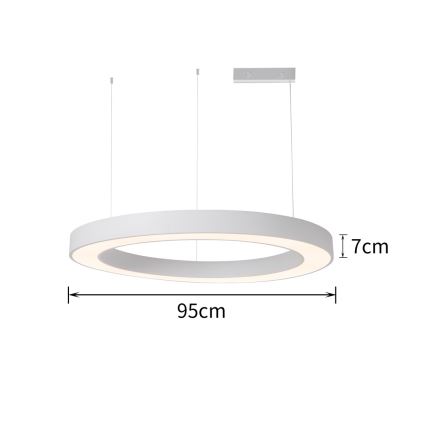 Immax NEO 07214L - LED Aptumšojama lustra ar auklu PASTEL LED/68W/230V 2700-6500K balta 95 cm Tuya + tālvadības pults