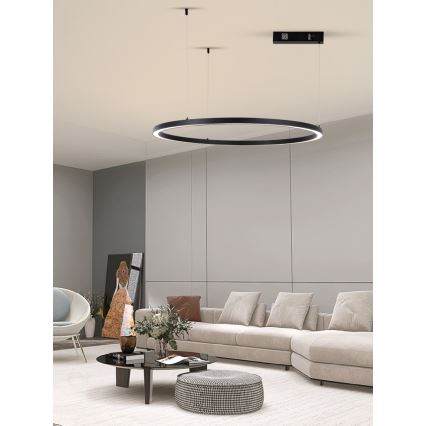 Immax NEO 07215L - LED Aptumšojama lustra ar auklu FINO LED/60W/230V 80 cm melna Tuya + tālvadības pults