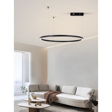 Immax NEO 07215L - LED Aptumšojama lustra ar auklu FINO LED/60W/230V 80 cm melna Tuya + tālvadības pults