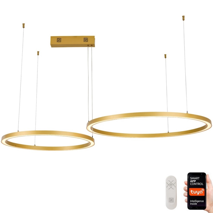 Immax NEO 07218L - LED Aptumšojama lustra ar auklu FINO LED/93W/230V 60/80cm zelta Tuya + tālvadības pults