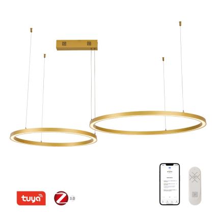 Immax NEO 07218L - LED Aptumšojama lustra ar auklu FINO LED/93W/230V 60/80cm zelta Tuya + tālvadības pults