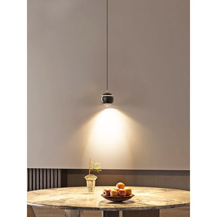 Immax NEO 07220L - LED Aptumšojama lustra ar auklu DORMINE LED/6W/230V spīdīgi melna Tuya + tālvadības pults