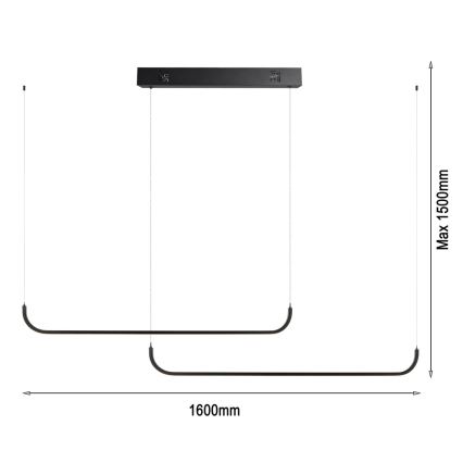 Immax NEO 07226L - LED Aptumšojama lustra ar auklu PATTINI LED/53W/230V Tuya + tālvadības pults