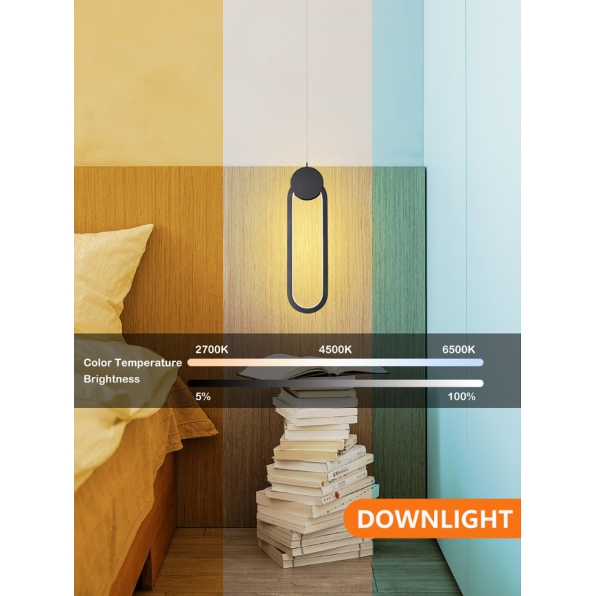 Immax NEO 07232L - LED Aptumšojama lustra ar auklu NEO LITE OVALE LED/22W/230V 2700-6500K Wi-Fi Tuya + tālvadības pults