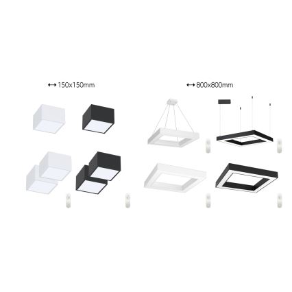 Immax NEO 07239L - LED Aptumšojama griestu lampa CANTO LED/60W/230V melna Tuya + tālvadības pults
