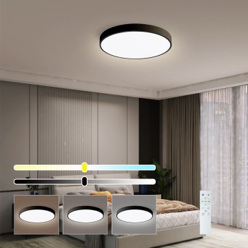 Immax NEO 07248L - LED Aptumšojama griestu lampa NEO LITE SEMPLICI LED/36W/230V 3000-6000K Wi-Fi Tuya melna + tālvadības pults