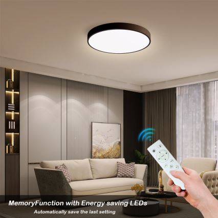 Immax NEO 07248L - LED Aptumšojama griestu lampa NEO LITE SEMPLICI LED/36W/230V 3000-6000K Wi-Fi Tuya melna + tālvadības pults