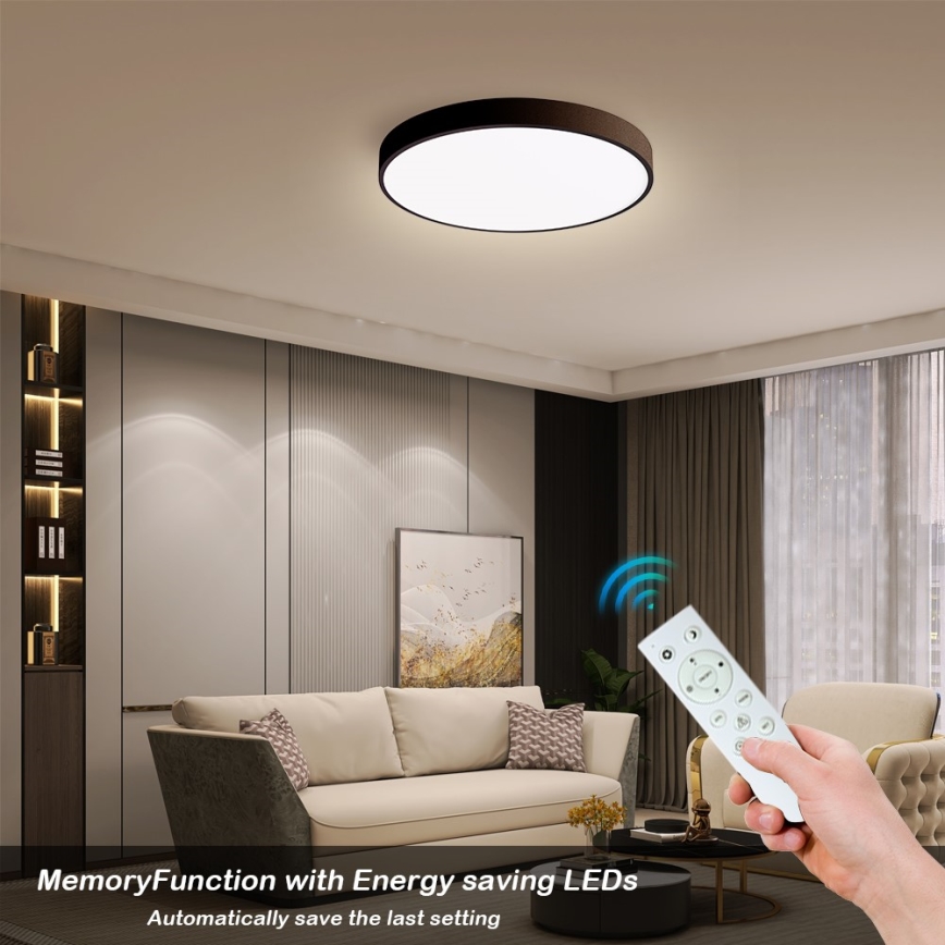 Immax NEO 07248L - LED Aptumšojama griestu lampa NEO LITE SEMPLICI LED/36W/230V 3000-6000K Wi-Fi Tuya melna + tālvadības pults