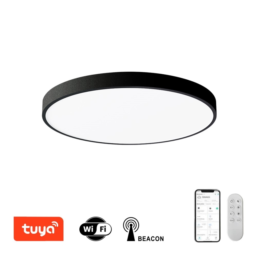 Immax NEO 07249L - LED Aptumšojama griestu lampa NEO LITE SEMPLICI LED/48W/230V 3000-6000K Wi-Fi Tuya melna + tālvadības pults