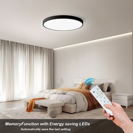 Immax NEO 07250L - LED Aptumšojama griestu lampa NEO LITE SEMPLICI LED/60W/230V 3000-6000K Wi-Fi Tuya melna + tālvadības pults