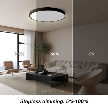Immax NEO 07250L - LED Aptumšojama griestu lampa NEO LITE SEMPLICI LED/60W/230V 3000-6000K Wi-Fi Tuya melna + tālvadības pults