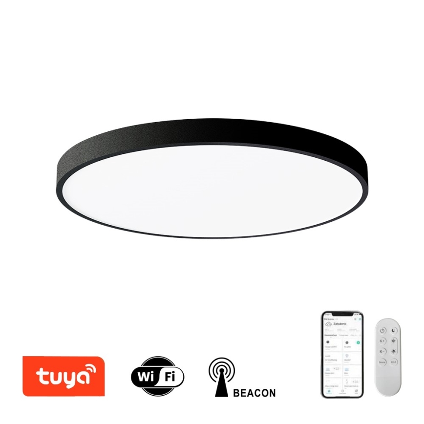 Immax NEO 07250L - LED Aptumšojama griestu lampa NEO LITE SEMPLICI LED/60W/230V 3000-6000K Wi-Fi Tuya melna + tālvadības pults
