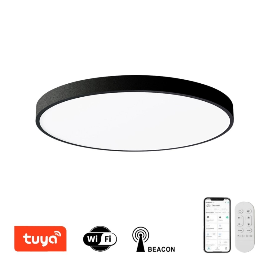 Immax NEO 07250L - LED Aptumšojama griestu lampa NEO LITE SEMPLICI LED/60W/230V 3000-6000K Wi-Fi Tuya melna + tālvadības pults