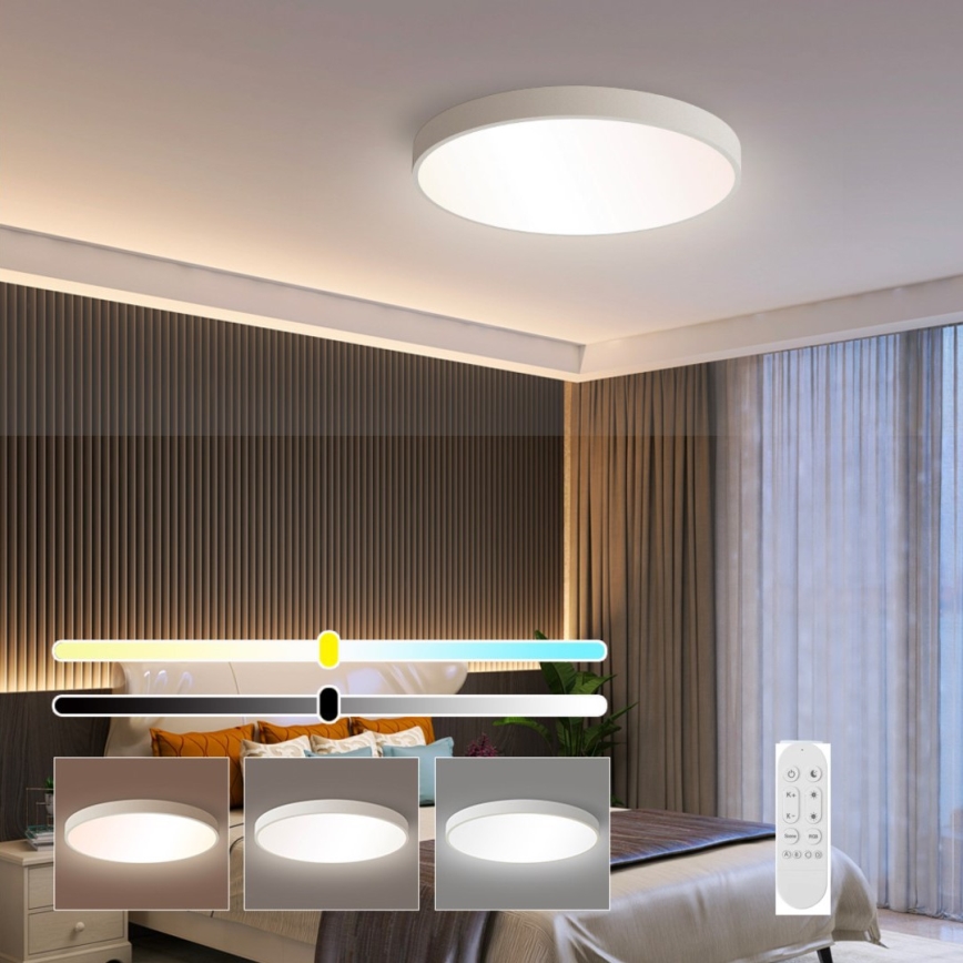 Immax NEO 07251L - LED Aptumšojama griestu lampa NEO LITE SEMPLICI LED/36W/230V 3000-6000K Wi-Fi Tuya balta + tālvadības pults