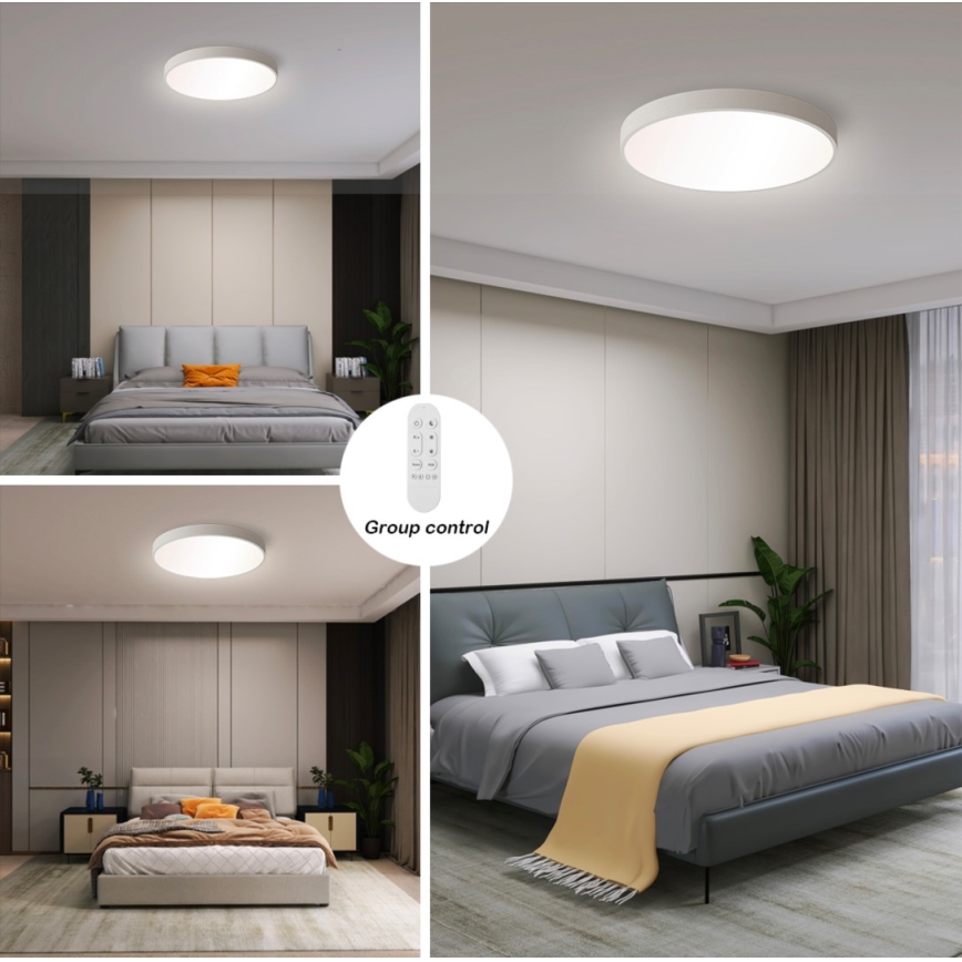 Immax NEO 07251L - LED Aptumšojama griestu lampa NEO LITE SEMPLICI LED/36W/230V 3000-6000K Wi-Fi Tuya balta + tālvadības pults