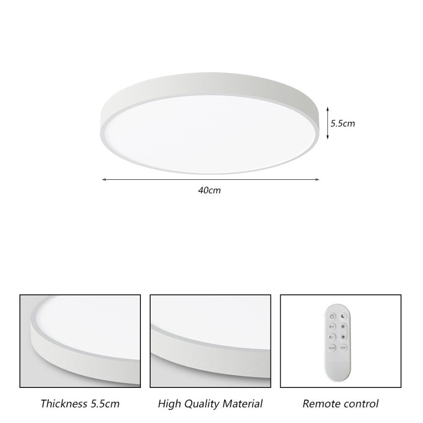 Immax NEO 07251L - LED Aptumšojama griestu lampa NEO LITE SEMPLICI LED/36W/230V 3000-6000K Wi-Fi Tuya balta + tālvadības pults