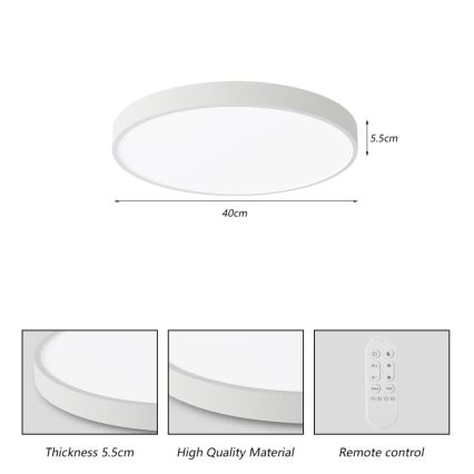 Immax NEO 07251L - LED Aptumšojama griestu lampa NEO LITE SEMPLICI LED/36W/230V 3000-6000K Wi-Fi Tuya balta + tālvadības pults