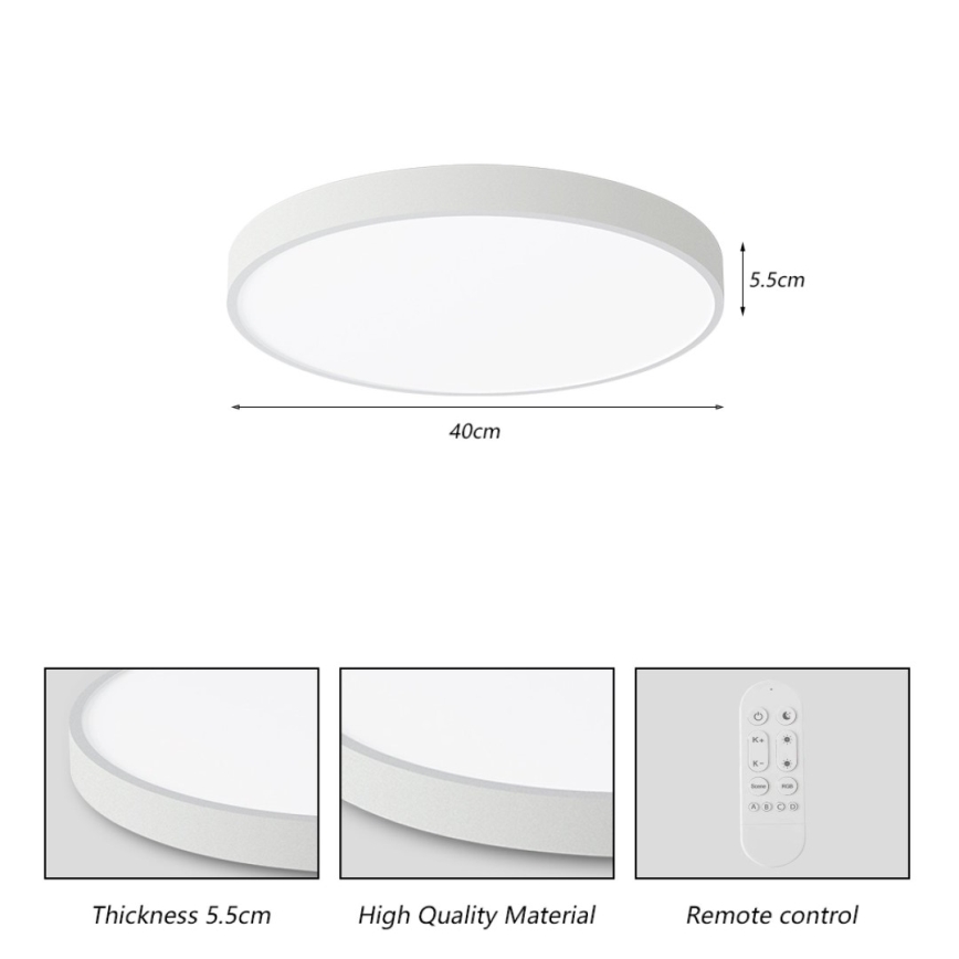 Immax NEO 07251L - LED Aptumšojama griestu lampa NEO LITE SEMPLICI LED/36W/230V 3000-6000K Wi-Fi Tuya balta + tālvadības pults