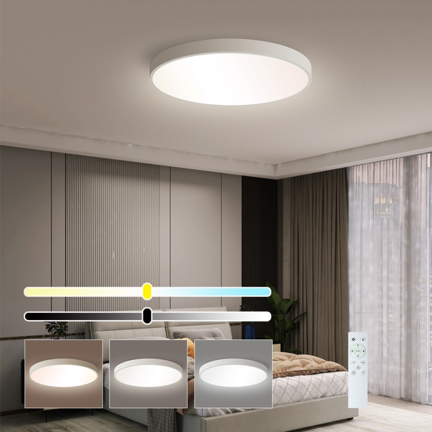 Immax NEO 07252L - LED Aptumšojama griestu lampa NEO LITE SEMPLICI LED/48W/230V 3000-6000K Wi-Fi Tuya balta + tālvadības pults