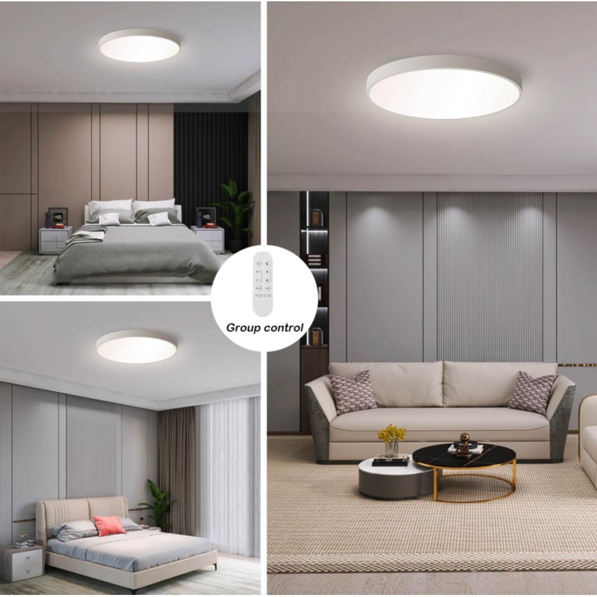 Immax NEO 07252L - LED Aptumšojama griestu lampa NEO LITE SEMPLICI LED/48W/230V 3000-6000K Wi-Fi Tuya balta + tālvadības pults