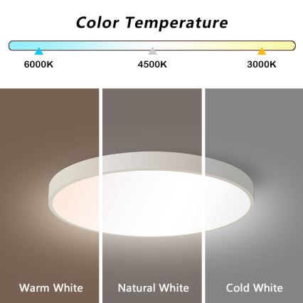 Immax NEO 07252L - LED Aptumšojama griestu lampa NEO LITE SEMPLICI LED/48W/230V 3000-6000K Wi-Fi Tuya balta + tālvadības pults