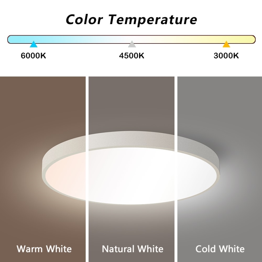 Immax NEO 07252L - LED Aptumšojama griestu lampa NEO LITE SEMPLICI LED/48W/230V 3000-6000K Wi-Fi Tuya balta + tālvadības pults