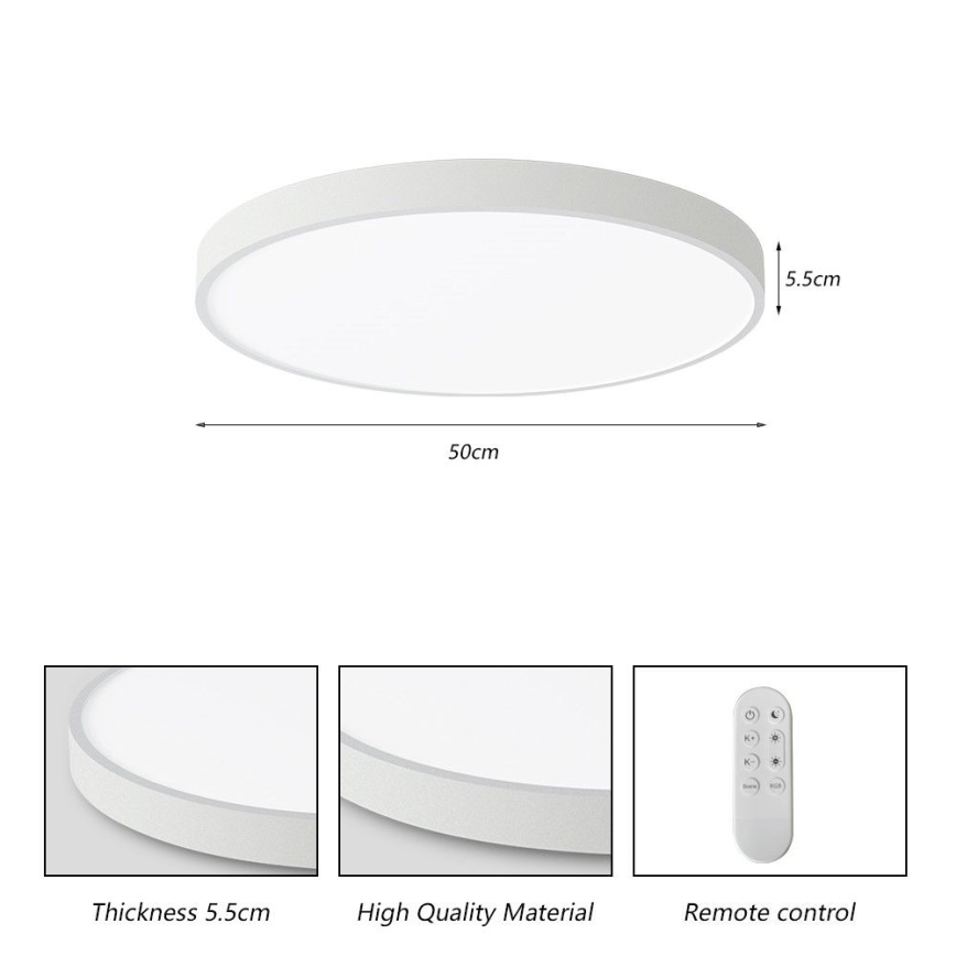 Immax NEO 07252L - LED Aptumšojama griestu lampa NEO LITE SEMPLICI LED/48W/230V 3000-6000K Wi-Fi Tuya balta + tālvadības pults