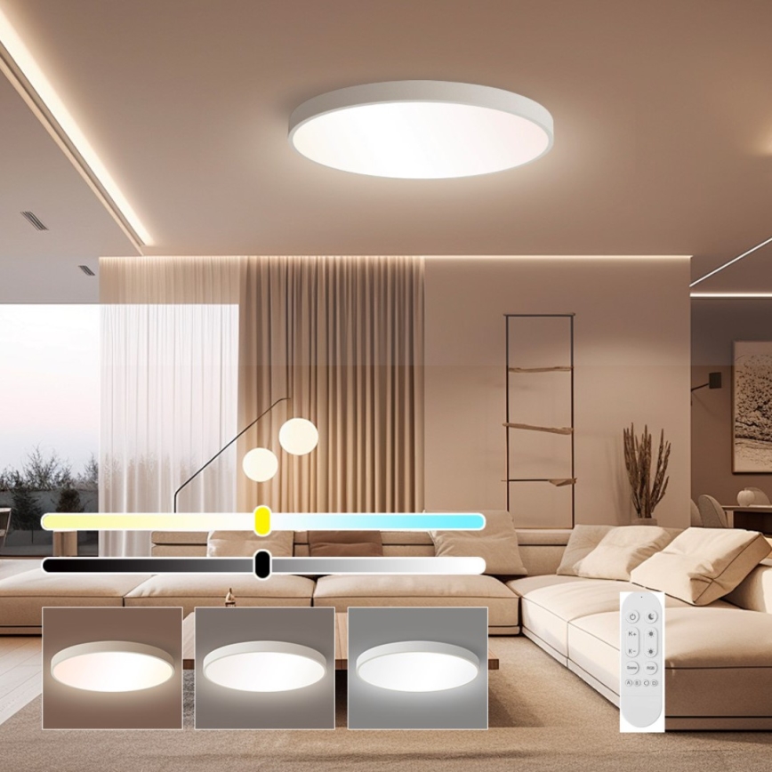 Immax NEO 07253L - LED Aptumšojama griestu lampa NEO LITE SEMPLICI LED/60W/230V 3000-6000K Wi-Fi Tuya balta + tālvadības pults