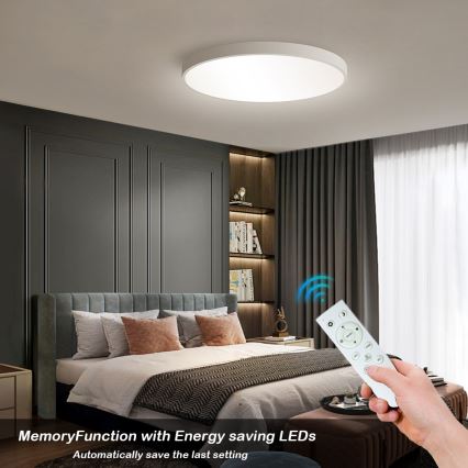 Immax NEO 07253L - LED Aptumšojama griestu lampa NEO LITE SEMPLICI LED/60W/230V 3000-6000K Wi-Fi Tuya balta + tālvadības pults