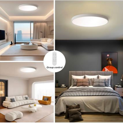 Immax NEO 07253L - LED Aptumšojama griestu lampa NEO LITE SEMPLICI LED/60W/230V 3000-6000K Wi-Fi Tuya balta + tālvadības pults