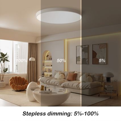 Immax NEO 07253L - LED Aptumšojama griestu lampa NEO LITE SEMPLICI LED/60W/230V 3000-6000K Wi-Fi Tuya balta + tālvadības pults
