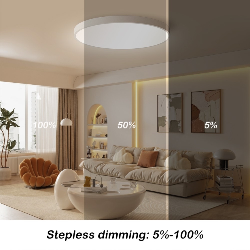 Immax NEO 07253L - LED Aptumšojama griestu lampa NEO LITE SEMPLICI LED/60W/230V 3000-6000K Wi-Fi Tuya balta + tālvadības pults